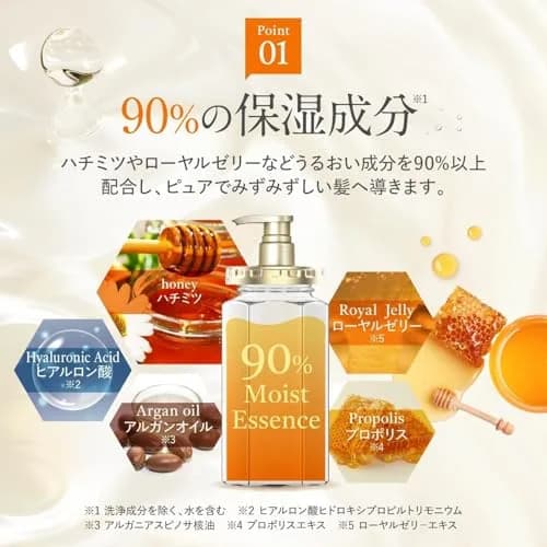 & Honey Deep Moist Shampoo 440ml | Hydrating with Honey & Royal Jelly for Dry Hair thumbnail 5