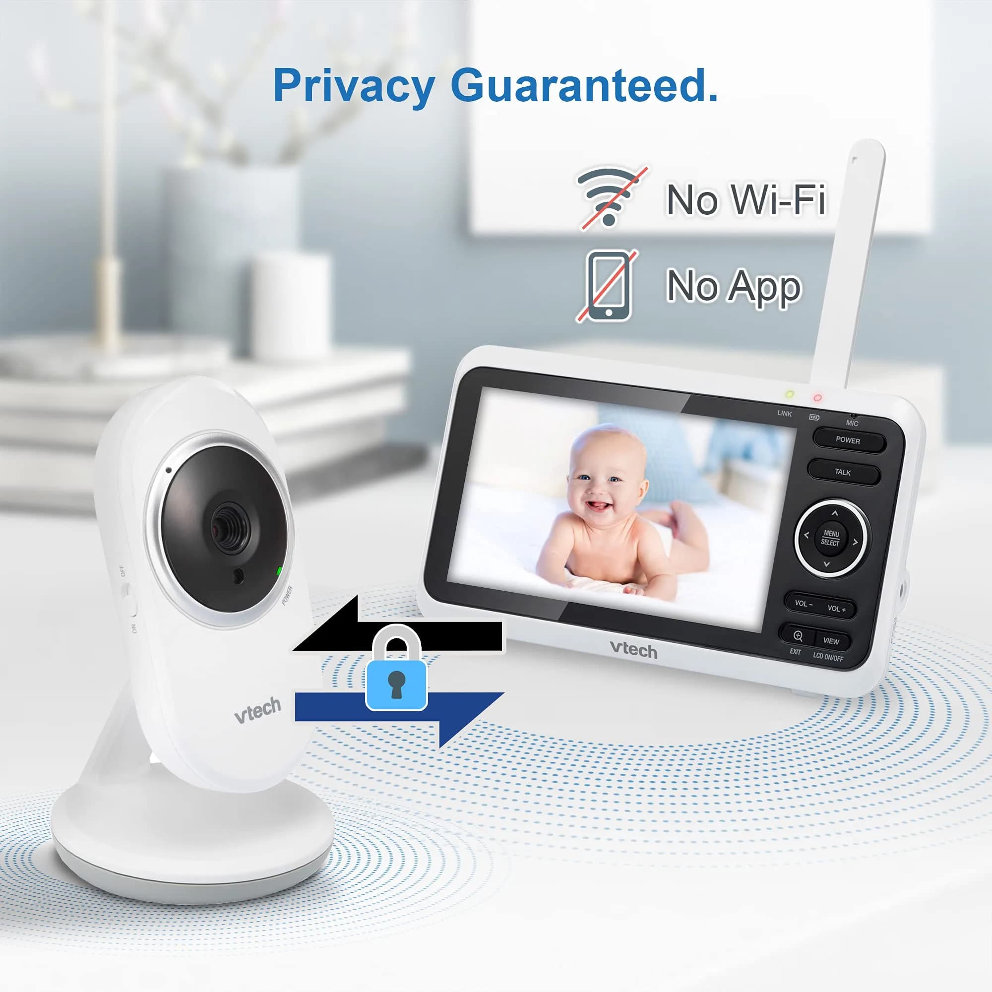 VTech VM350 Baby Monitor with 5" Screen | 1000ft Range, No WiFi, 12-Hr Battery - view 6