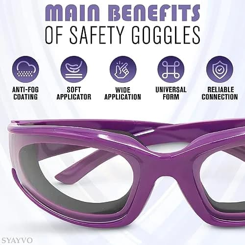 SYAYVO Onion Goggles for Cooking, Tear Free Cutting Glasses 5.6" X 1.7" X 4.8" Inch | Snug Fit for Clear Vision thumbnail 4