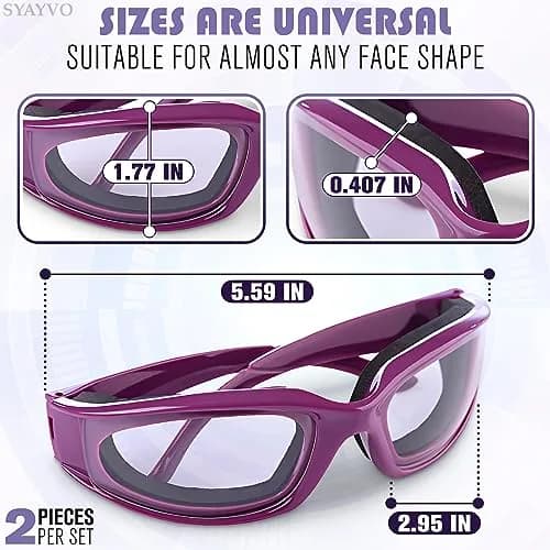 SYAYVO Onion Goggles for Cooking, Tear Free Cutting Glasses 5.6" X 1.7" X 4.8" Inch | Snug Fit for Clear Vision thumbnail 2