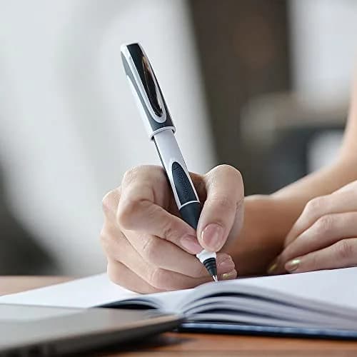 Schneider Ray Cartridge Rollerball Pen M (Medium), White/Dark Gray Barrel, Royal Blue Erasable Ink | 1.0mm Line Width thumbnail 7