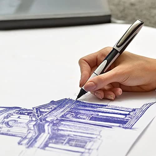 Schneider Ray Cartridge Rollerball Pen M (Medium), White/Dark Gray Barrel, Royal Blue Erasable Ink | 1.0mm Line Width thumbnail 8