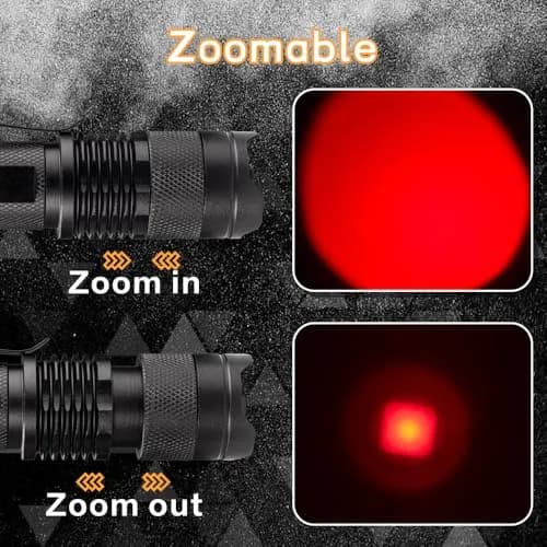 WAYLLSHINE 3 Pack Red LED Flashlight | Single Mode Zoomable Night Light for Astronomy & Night Observation thumbnail 5