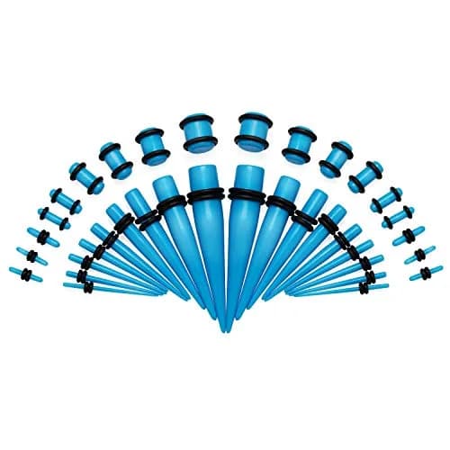 JDXN 52 Pieces Acrylic Gauge Kit Spiral Tapers & Plugs 14G-00G | Ear Stretching Starter Set thumbnail 2