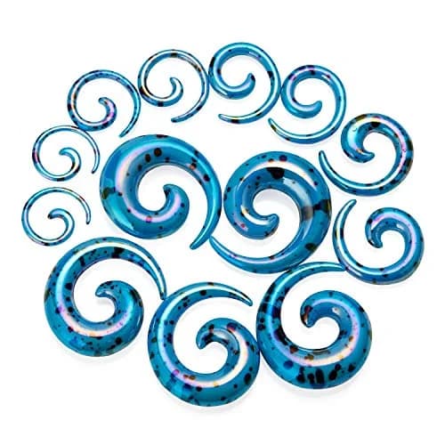 JDXN 52 Pieces Acrylic Gauge Kit Spiral Tapers & Plugs 14G-00G | Ear Stretching Starter Set thumbnail 3