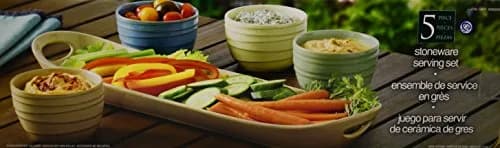 Stoneware Serving Set 5 Pieces | Melamine Dinnerware for All Occasions thumbnail 1