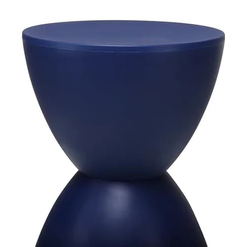 Euro Style Sallie Indoor/Outdoor Stool or End Table | Modern Hourglass Accent Style | UV-Protected Plastic Blue thumbnail 4