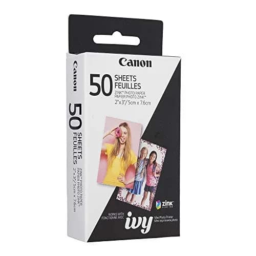 Canon Ivy Zink 2" x 3" Photo Sticker Paper 50 Sheets Pack | Smudge & Tear Resistant Prints thumbnail 2