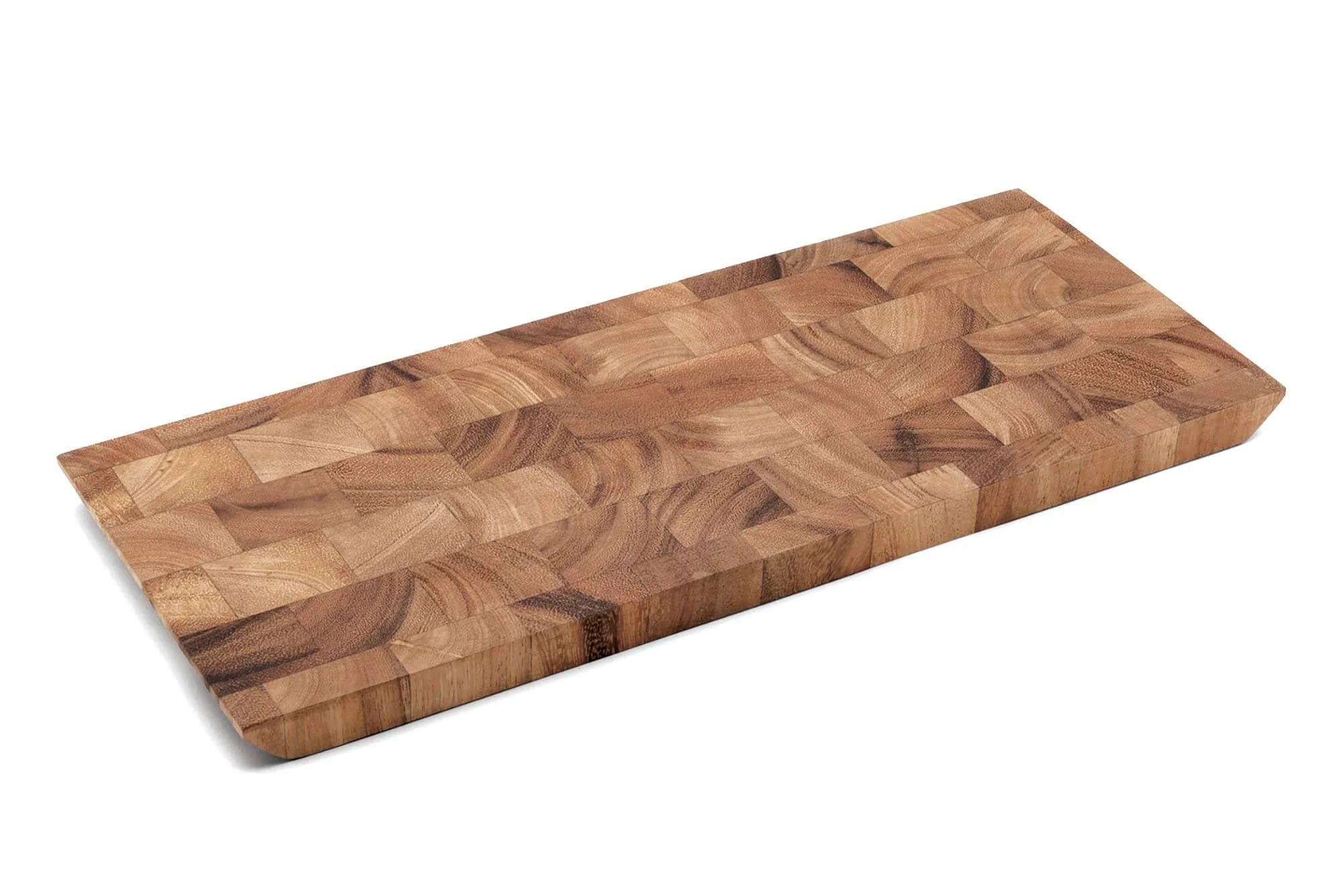 Ironwood Gourmet Bowery End Grain Cheese and Charcuterie Board, 38cm (15in) | Reversible Acacia Wood Serving & Cutting Board