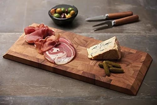 Ironwood Gourmet Bowery End Grain Cheese and Charcuterie Board, 38cm (15in) | Reversible Acacia Wood Serving & Cutting Board thumbnail 2