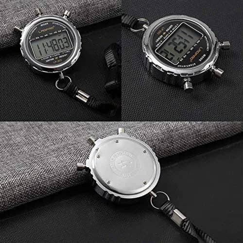 LAOPAO XJ-203 Digital Stopwatch Timer with Date & Alarm | 1/100th Second Precision, Stainless Steel Case, Daily Water Resistant (91g) thumbnail 4
