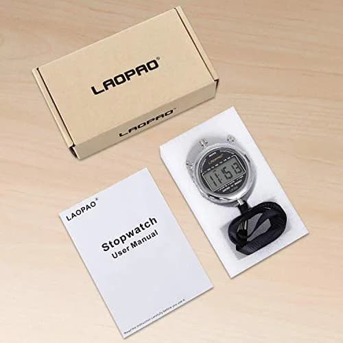 LAOPAO XJ-203 Digital Stopwatch Timer with Date & Alarm | 1/100th Second Precision, Stainless Steel Case, Daily Water Resistant (91g) thumbnail 6
