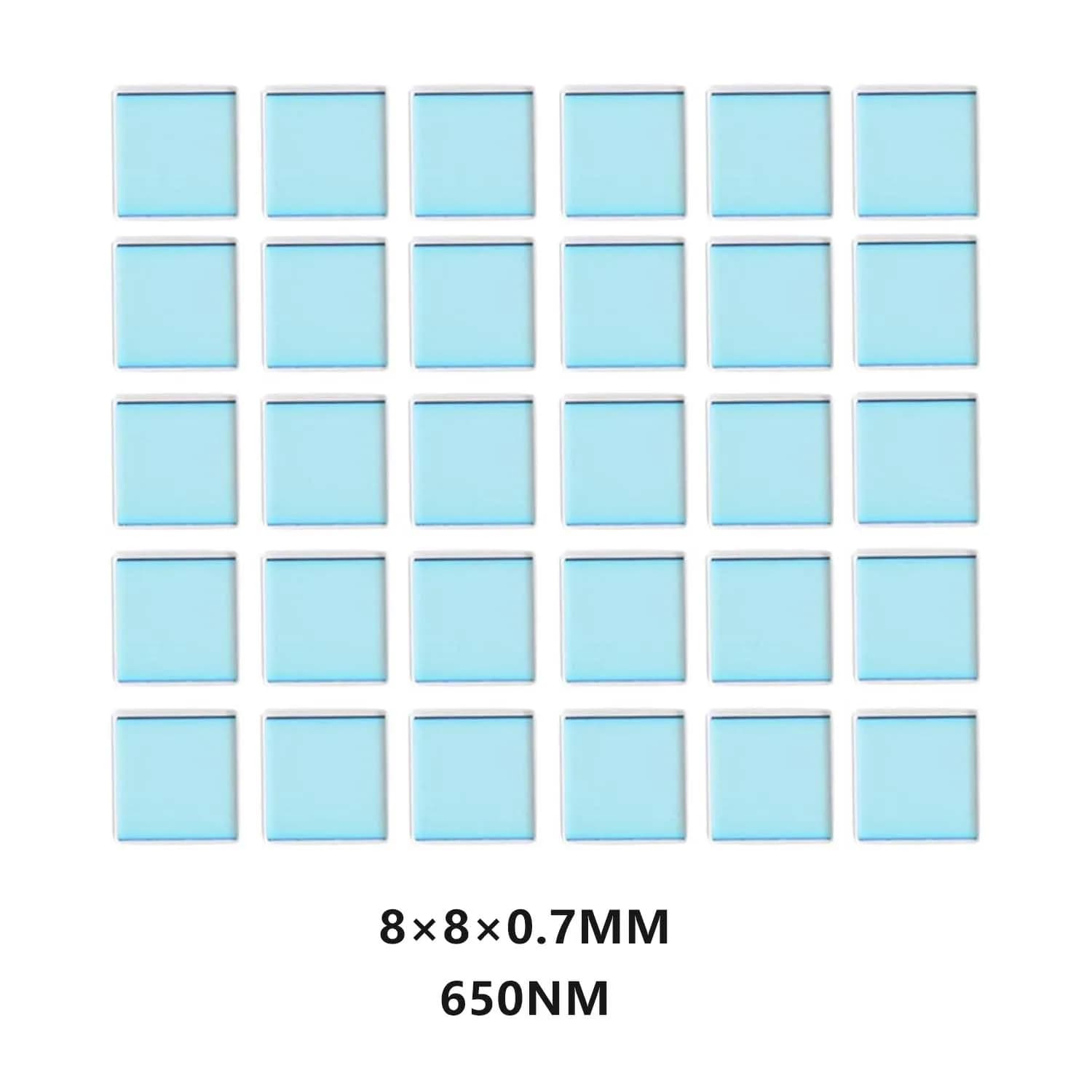 Quanmin 8mm x 8mm x 0.7mm IR-Cut Filter (30-Pack) | Blocks IR for Natural Colour - view 2