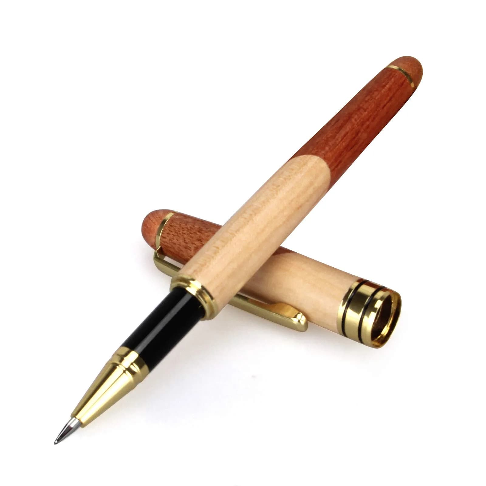 Renawe Wooden Gel Pen Gift Set with Case & Holder | Fine Tip 0.5mm Rollerball - view 6