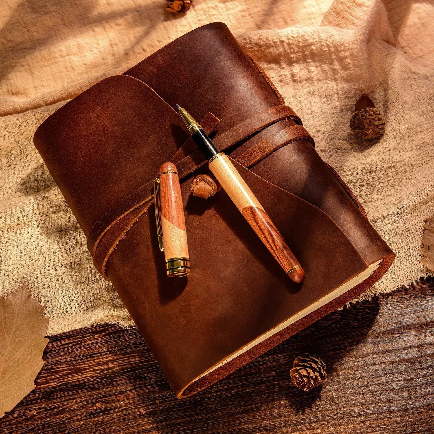 Renawe Wooden Gel Pen Gift Set with Case & Holder | Fine Tip 0.5mm Rollerball - view 4