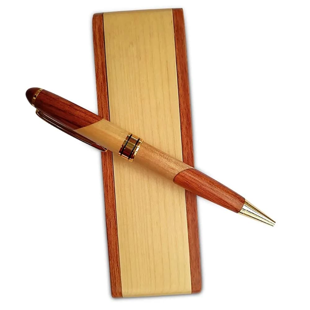 Renawe Luxury Wood Ballpoint Pen Set with Gift Box 5 Black Ink | Smooth Ink Flow - view 6