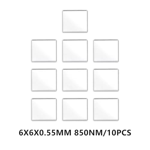 Quanmin 6mm x 6mm x 0.55mm 850nm Narrow Band Pass Filter Set (10 Pieces) | Optical IR-Cut Filter for Barcode Scanners & Face Recognition thumbnail 2