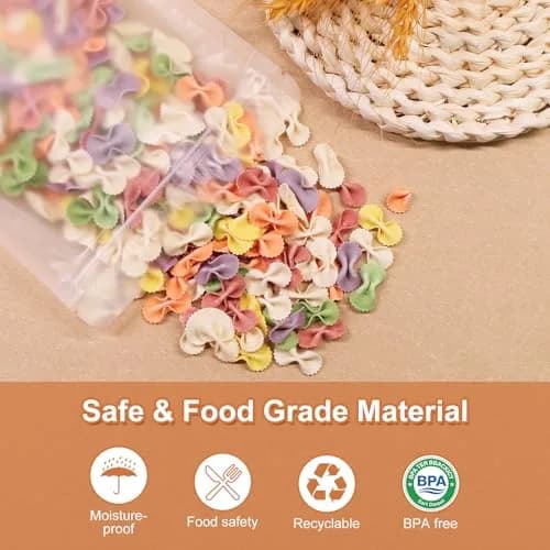 SumDirect Food Storage Bags 50 Pcs 4.3x6.7in Matte Frosted Resealable Stand Up Pouches thumbnail 5