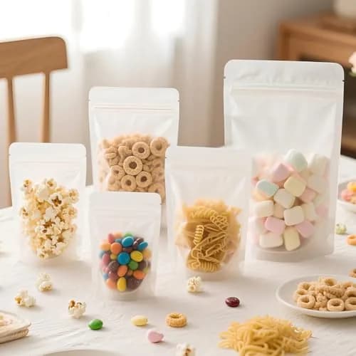 SumDirect Food Storage Bags 50 Pcs 4.3x6.7in Matte Frosted Resealable Stand Up Pouches thumbnail 6