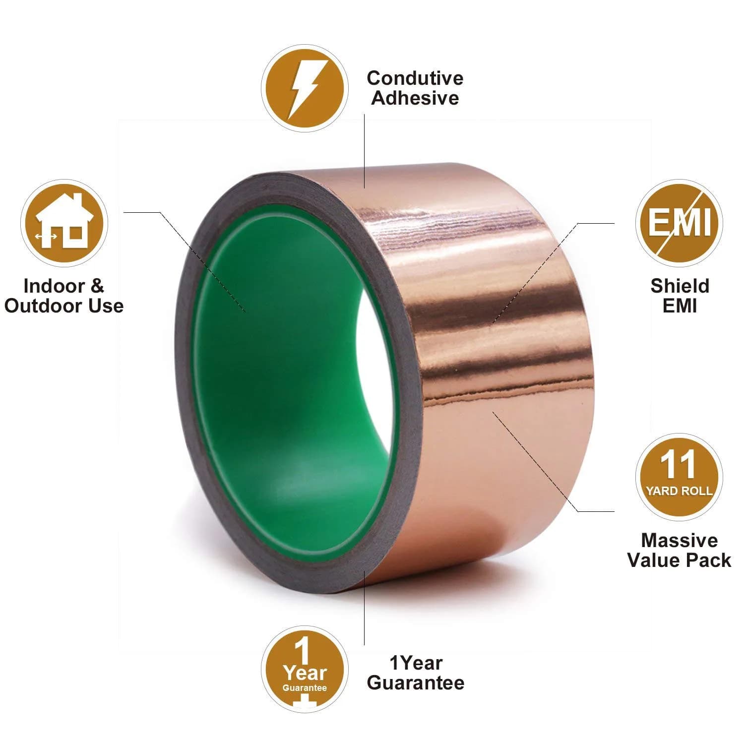 LOVIMAG Copper Foil Tape 50mm x 10m (2in x 33ft) | Dual Conductive Adhesive for EMI Shielding & Crafts - view 6