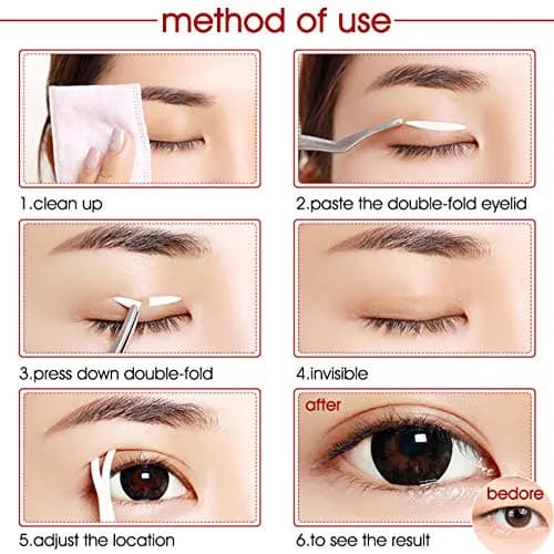 Pormasbenzer Ultra Invisible Double Eyelid Tape Stickers 480 Count (3 Packs) | Medical-Grade Adhesive Fiber for Natural Double Eyelids thumbnail 8