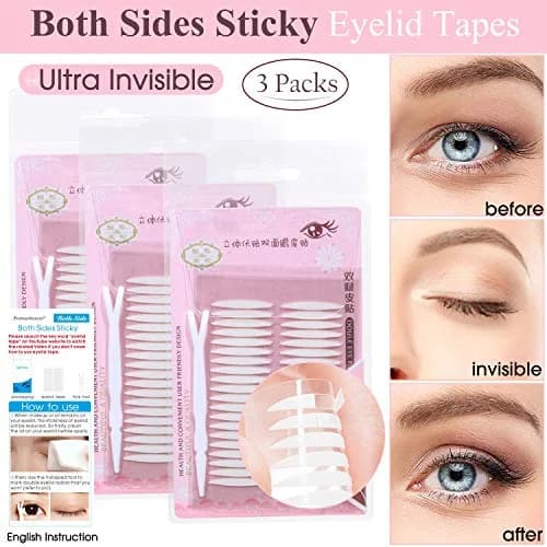 Pormasbenzer Ultra Invisible Double Eyelid Tape Stickers 480 Count (3 Packs) | Medical-Grade Adhesive Fiber for Natural Double Eyelids thumbnail 2