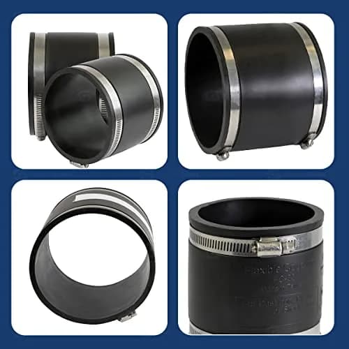 SUPPLYGIANT Flexible PVC Coupling with Stainless Steel Clamps 15.24 cm (6 Inch) | ASTM C1173 Certified thumbnail 4