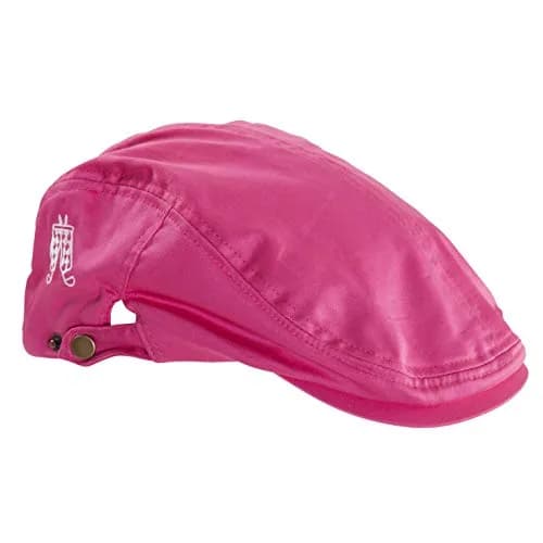 Royal & Awesome Pink Golf Hats Men, Flat Cap Style, Bright Pink, One Size | Adjustable & Breathable Golf Flat Cap thumbnail 1