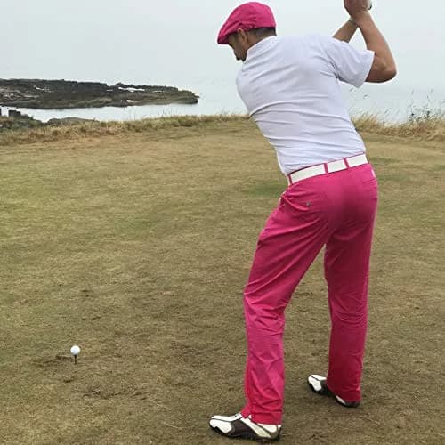 Royal & Awesome Pink Golf Hats Men, Flat Cap Style, Bright Pink, One Size | Adjustable & Breathable Golf Flat Cap thumbnail 2