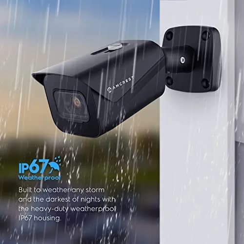 Amcrest UltraHD 4K Outdoor Bullet Security IP POE Camera, 98ft NightVision, 2.8mm Lens, IP67 Weatherproof, 256GB MicroSD Recording, Black (IP8M-2496EB-V2) thumbnail 4