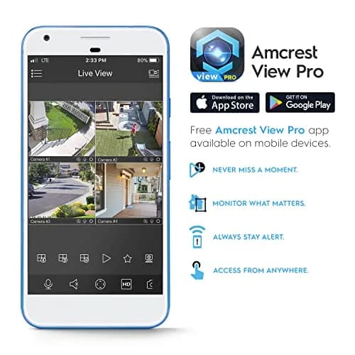 Amcrest UltraHD 4K Outdoor Bullet Security IP POE Camera, 98ft NightVision, 2.8mm Lens, IP67 Weatherproof, 256GB MicroSD Recording, Black (IP8M-2496EB-V2) thumbnail 5
