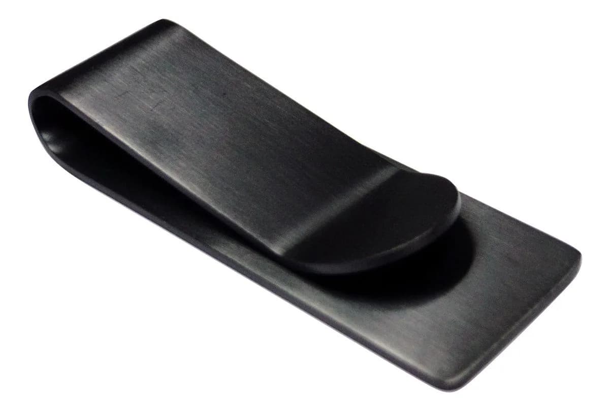Tapp Collections Silver Stainless Steel Slim Money Clip #3 - Black | Modern, Durable & Perfect Gift