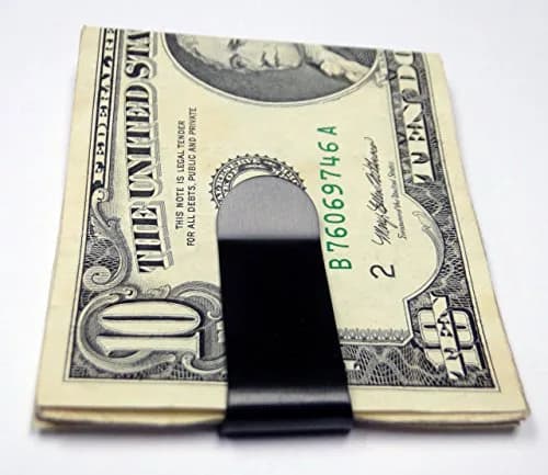 Tapp Collections Silver Stainless Steel Slim Money Clip #3 - Black | Modern, Durable & Perfect Gift thumbnail 3