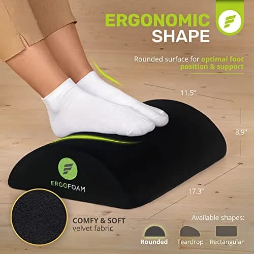 ErgoFoam Ergonomic Foot Rest Under Desk - Premium Velvet Foam Support for Lumbar & Back Pain thumbnail 5