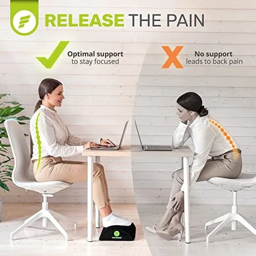 ErgoFoam Ergonomic Foot Rest Under Desk - Premium Velvet Foam Support for Lumbar & Back Pain thumbnail 6