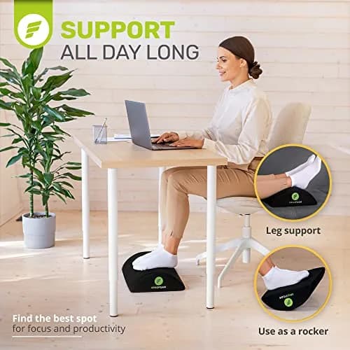 ErgoFoam Ergonomic Foot Rest Under Desk - Premium Velvet Foam Support for Lumbar & Back Pain thumbnail 2