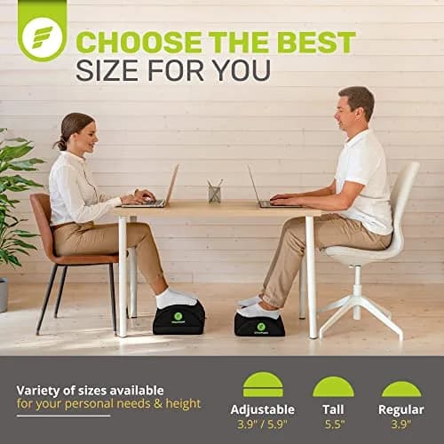 ErgoFoam Ergonomic Foot Rest Under Desk - Premium Velvet Foam Support for Lumbar & Back Pain thumbnail 3