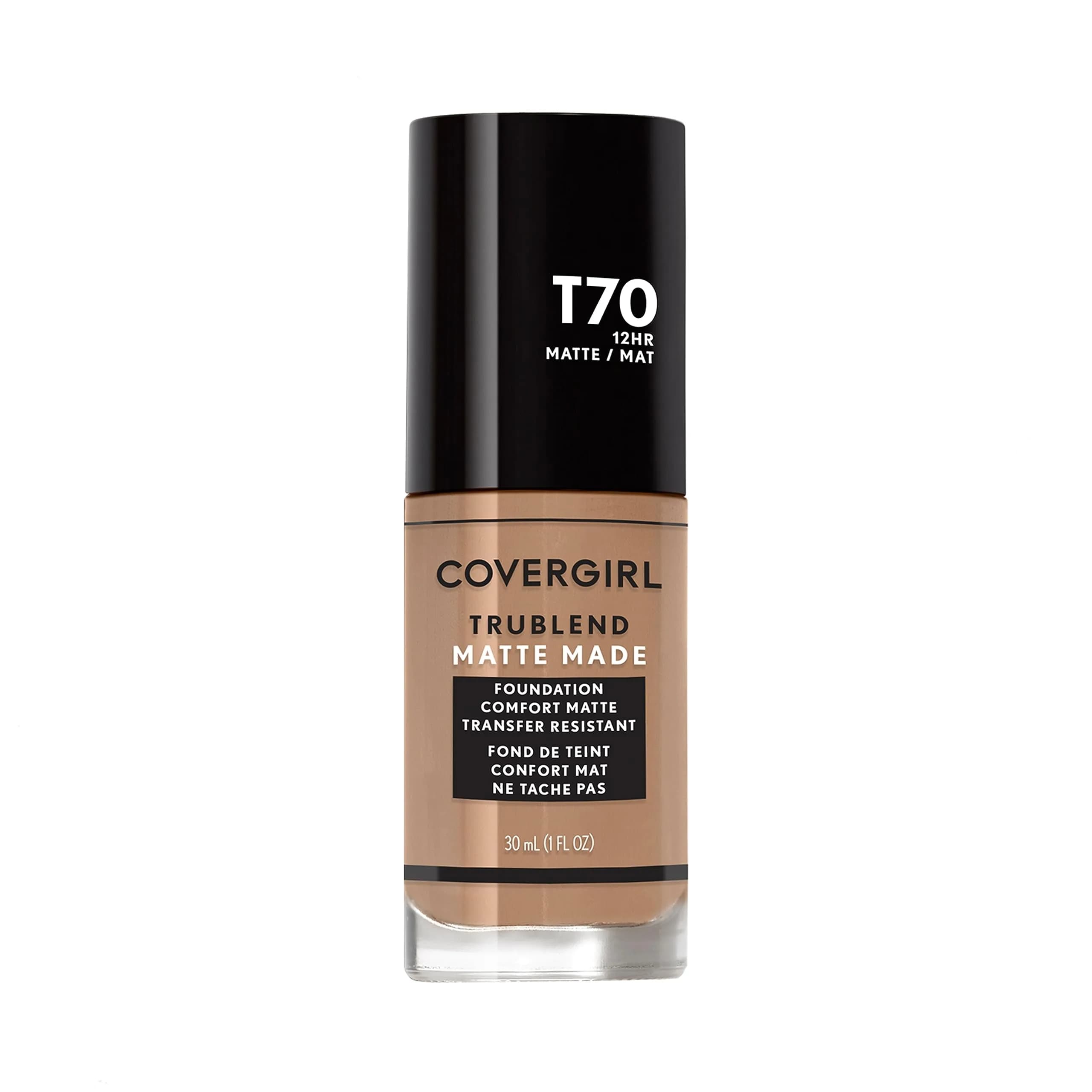 COVERGIRL TruBlend Matte Made Liquid Foundation, Caramel | Flawless Matte Finish, Long-Lasting 12H