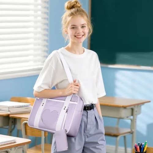STEAMEDBUN Kawaii Ita Bag Large Tote Shoulder Bag with Clear Heart Window & Pockets 37.5cm (14.8 inch) | Anime & Cosplay Accessory thumbnail 2