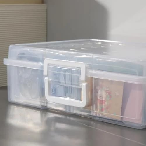 novelinks Photo Storage Box with 16 Inner Cases | Holds 1600 Photos & Crafts | Clear Plastic Organizer thumbnail 4