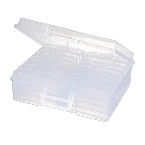novelinks Photo Storage Box with 16 Inner Cases | Holds 1600 Photos & Crafts | Clear Plastic Organizer thumbnail 1