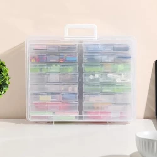 novelinks Photo Storage Box with 16 Inner Cases | Holds 1600 Photos & Crafts | Clear Plastic Organizer thumbnail 7