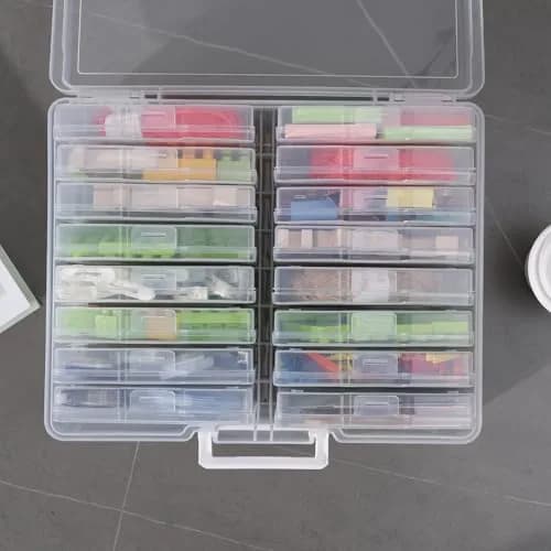 novelinks Photo Storage Box with 16 Inner Cases | Holds 1600 Photos & Crafts | Clear Plastic Organizer thumbnail 3