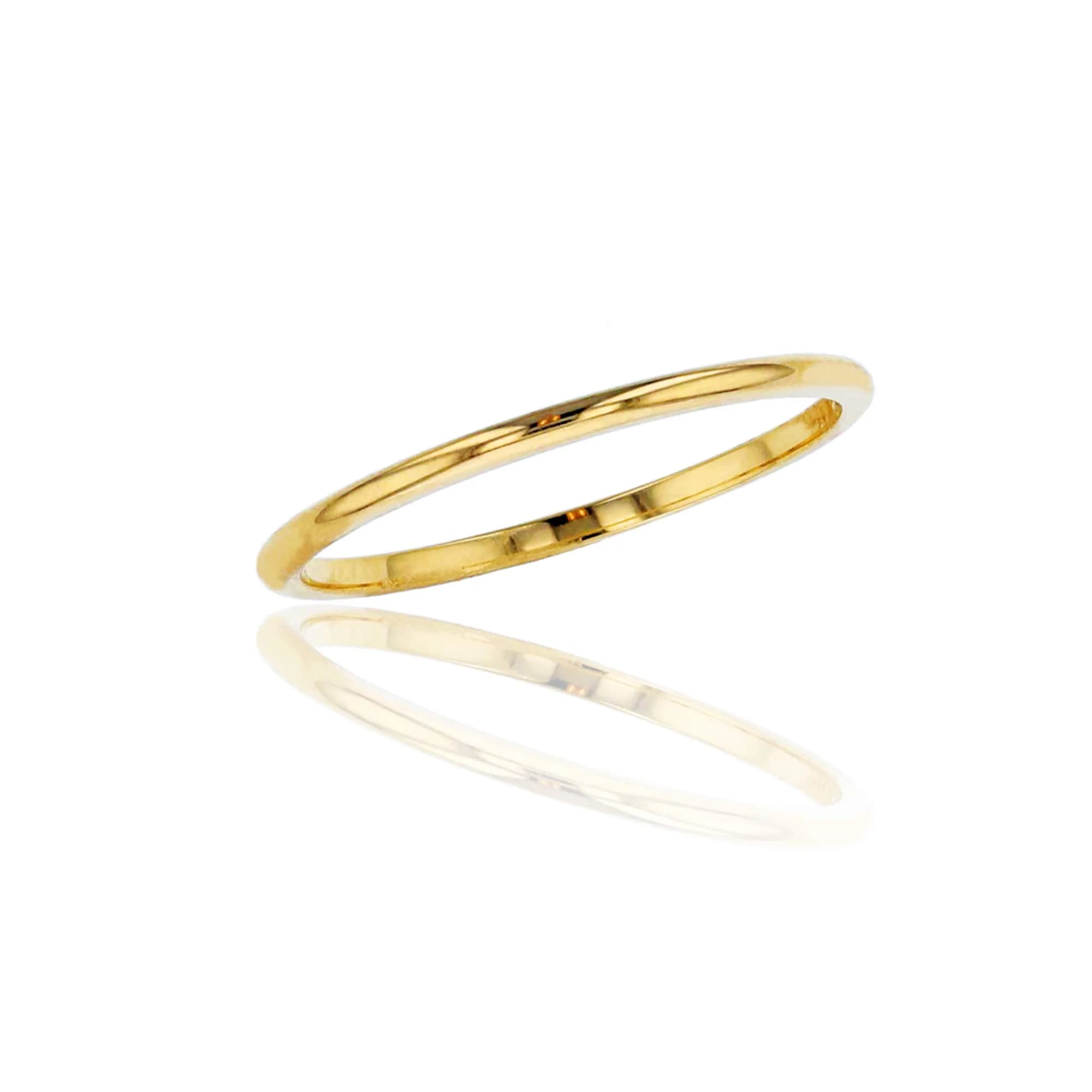 DECADENCE 14K Yellow Gold Wedding Band 1mm | Italian Craftsmanship, Hypoallergenic, Size 7.5