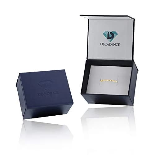 DECADENCE 14K Yellow Gold Wedding Band 1mm | Italian Craftsmanship, Hypoallergenic, Size 7.5 thumbnail 2