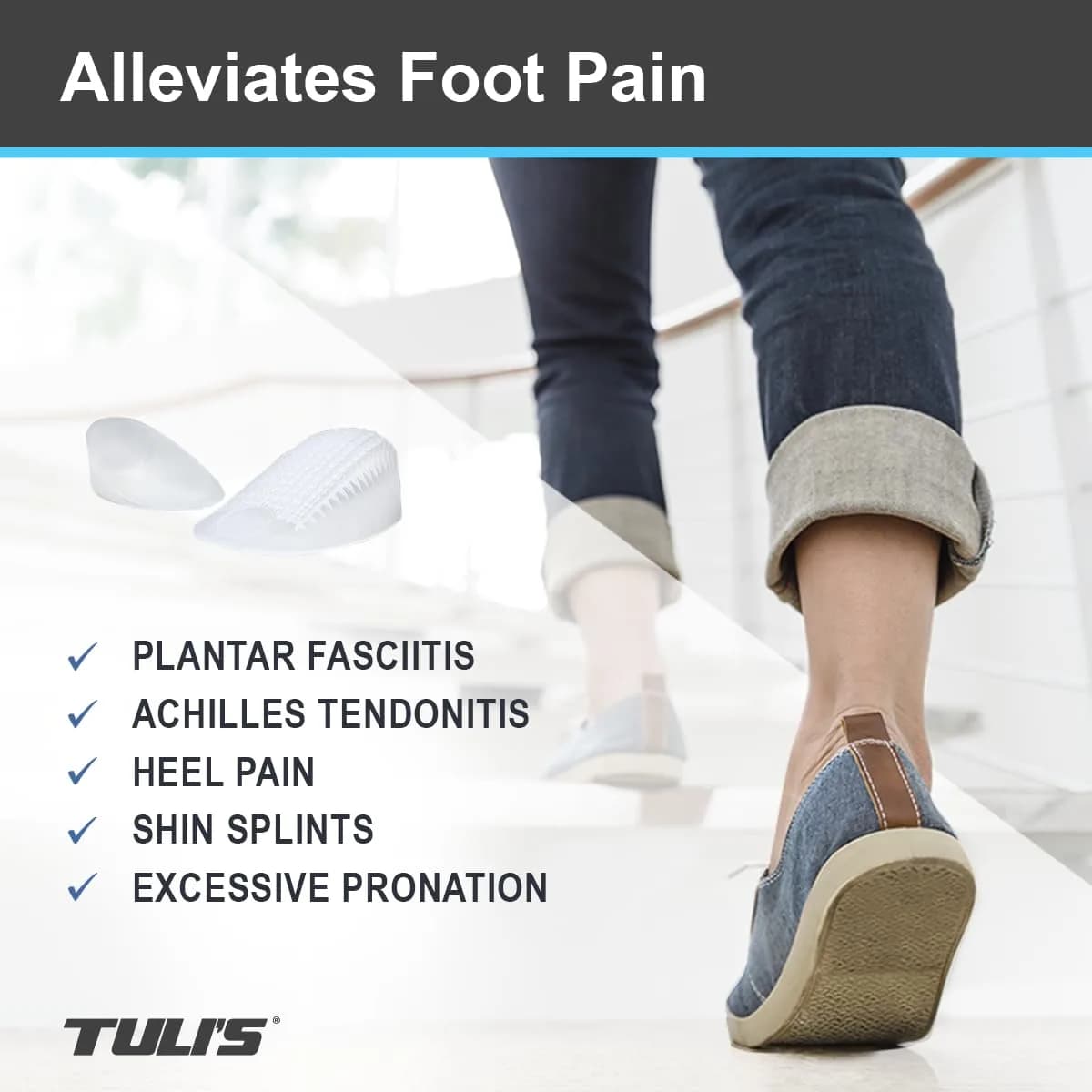 Tuli's Classic Gel Heel Cups for Plantar Fasciitis, 2 Pairs, Large | Podiatrist Recommended Shock-Absorbing Heel Pain Relief - view 3