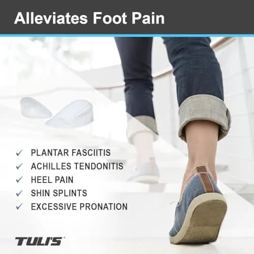 Tuli's Classic Gel Heel Cups for Plantar Fasciitis, 2 Pairs, Large | Podiatrist Recommended Shock-Absorbing Heel Pain Relief thumbnail 3