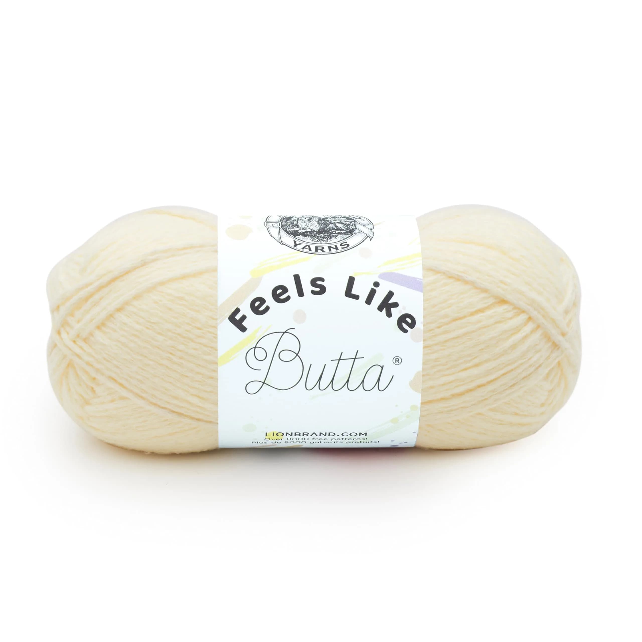 Lion Brand Yarn Feels Like Butta Crochet & Knitting Yarn, Lemon, 100g (3.5 oz) | OEKO-TEX Certified Polyester - main product image