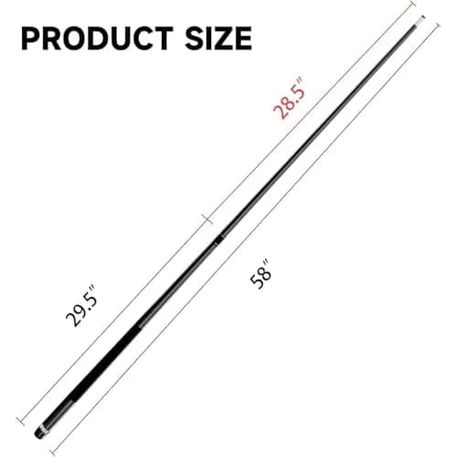 GSE Games & Sports Expert Matte Black 21oz Pool Cue Stick | 13mm Leather Tip, 3/8x10 Stainless Steel Joint thumbnail 4