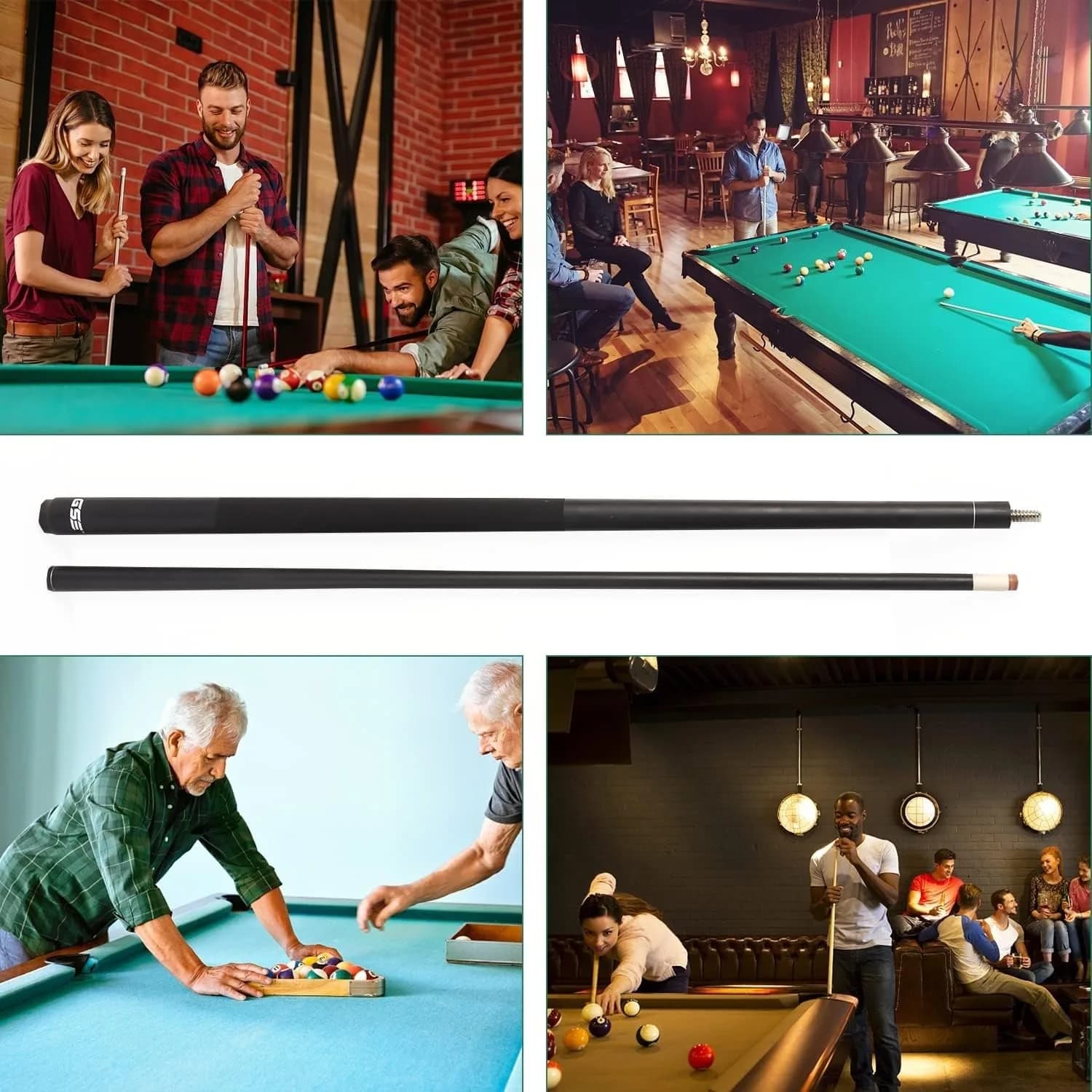 GSE Games & Sports Expert Matte Black 21oz Pool Cue Stick | 13mm Leather Tip, 3/8x10 Stainless Steel Joint - view 5